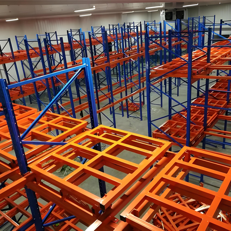 Space Saving Push Back Pallet Racking Nestable Cart for Medium Turnover Single SKU Warehouse Storage