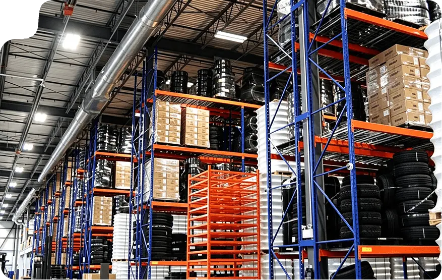 Auto parts warehouse shelving and racking