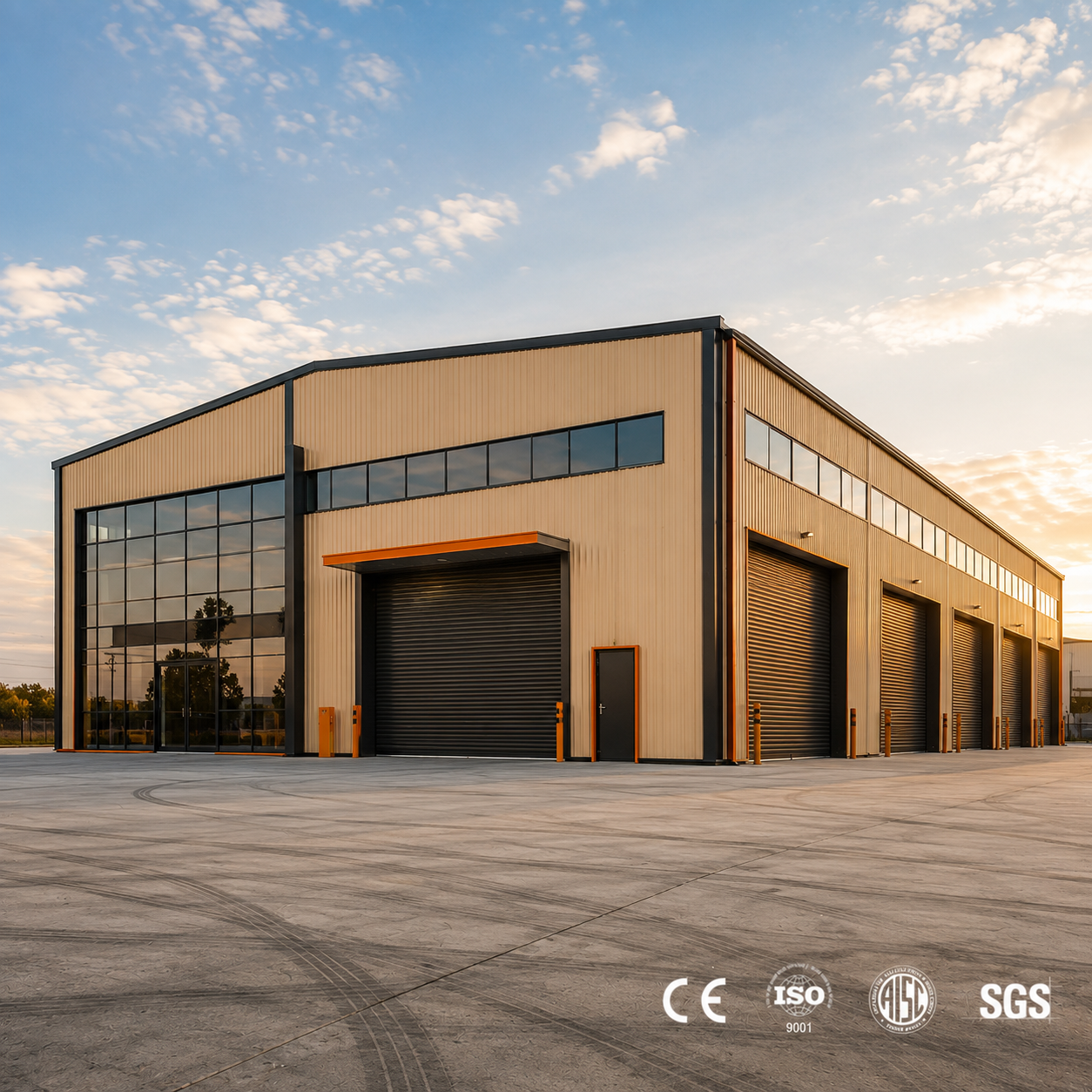Light Steel Industrial Steel Structure Warehouse Workshop Building With Large Span Clear Space For Storage And Logistics