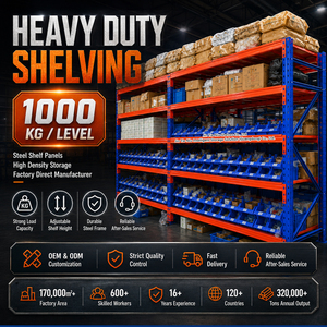 1000KG 5-tier Beam Structure Industrial Warehouse Rack with Steel Panels for Carton and Parts Picking