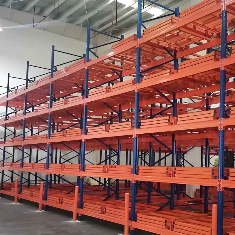 Space Saving Push Back Pallet Racking Nestable Cart for Medium Turnover Single SKU Warehouse Storage