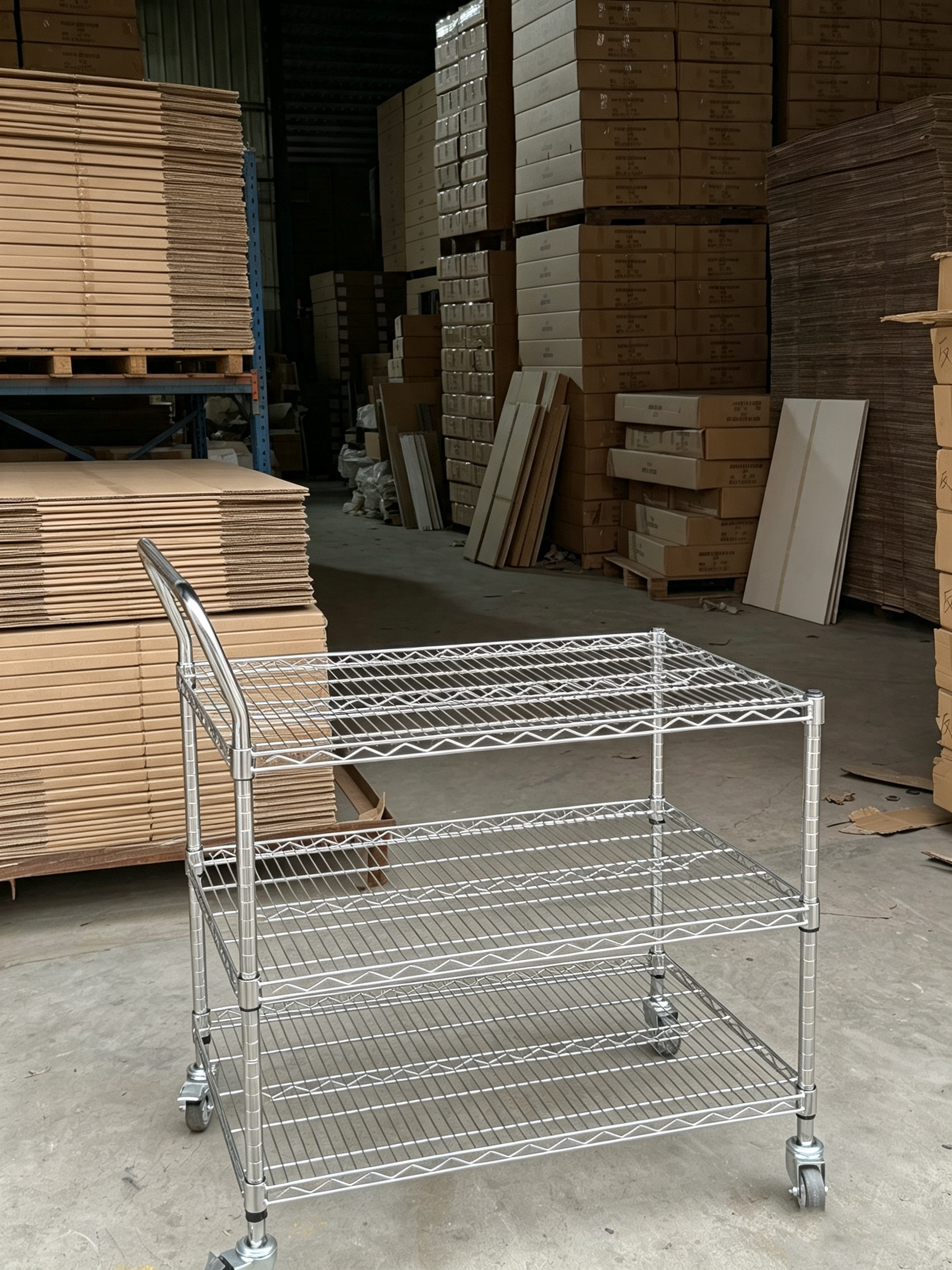 Heavy Duty Chrome Plated Wire Mesh Shelving Rack, Anti-Static ESD Multi-Layer Storage Shelves For Warehouse Industrial