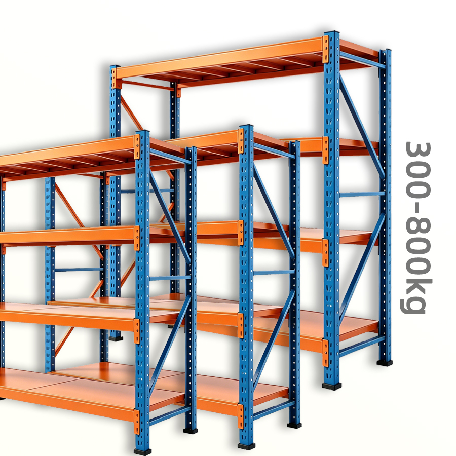 Medium Duty Adjustable Racking Bolted Shelving Wholesale 300-800kg Per Level Cold Rolled Steel for Industrial Storage System
