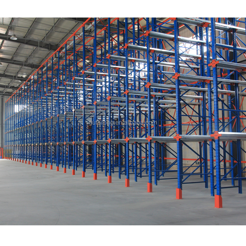 Drive-Through Pallet Racking Heavy Duty Steel Corrosion Protection 3-Layer High Capacity Adjustable Plug-In Industrial Rack