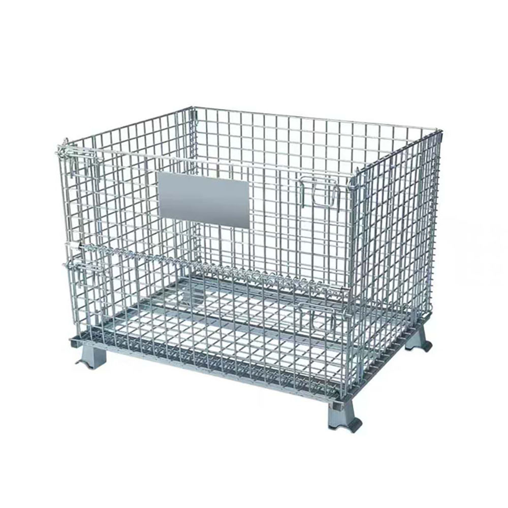 Heavy Duty Industrial Bulk Storage Stacking Galvanizing 50 X 50 MM Wire Steel Mesh Cage