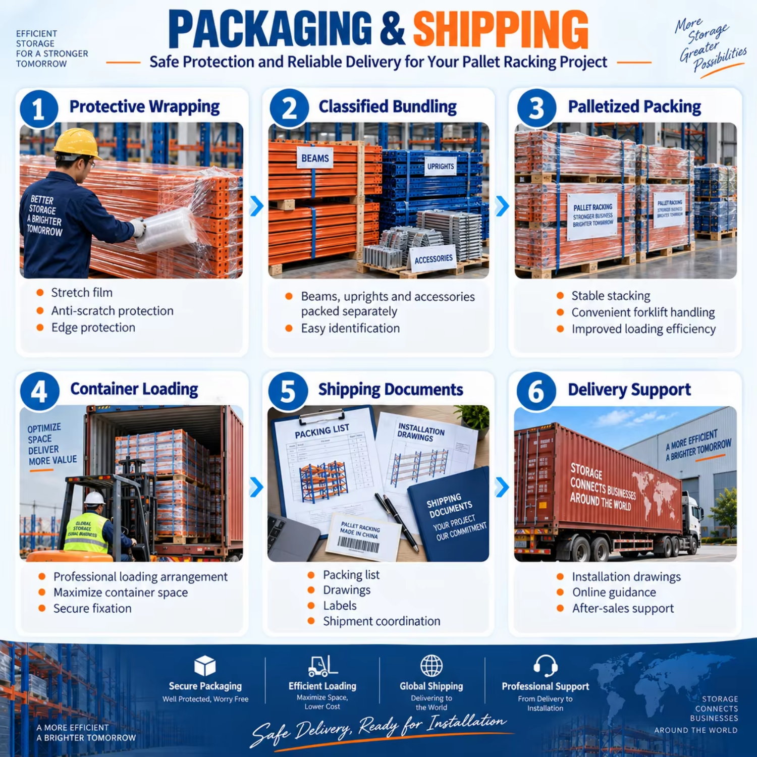 Heavy Duty Selective Pallet Rack Warehouse Storage Racking System for Large Capacity Industrial Pallet Storage