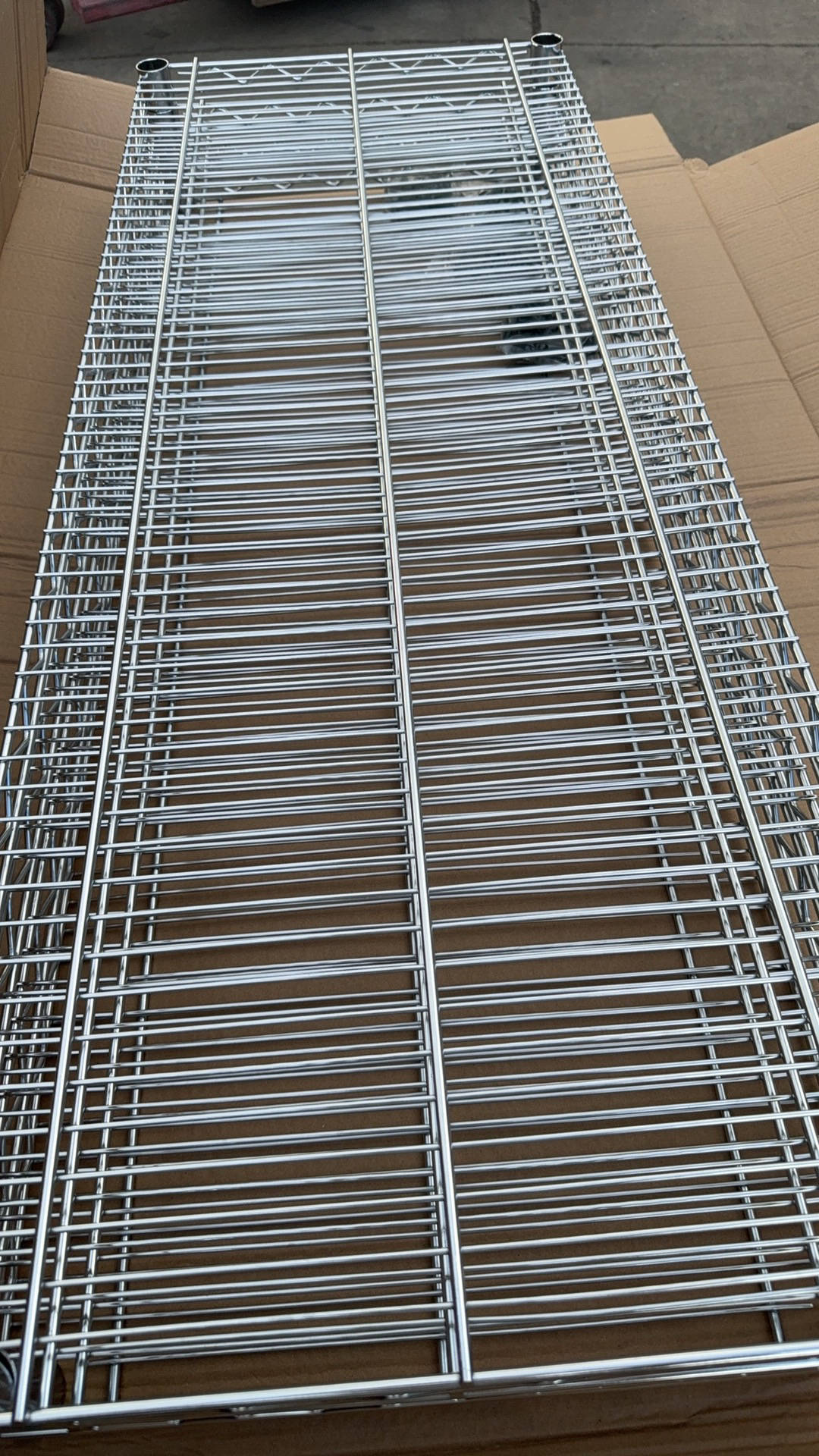 Heavy Duty Chrome Plated Warehouse Storage Rack, Height Adjustable Wire Mesh Shelving Unit for Garage &amp; Workshop