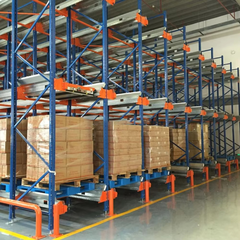 Customizable Heavy-Duty 4-Way Automated 4-Layer Steel Shuttle Rack Storage System with Free Installation