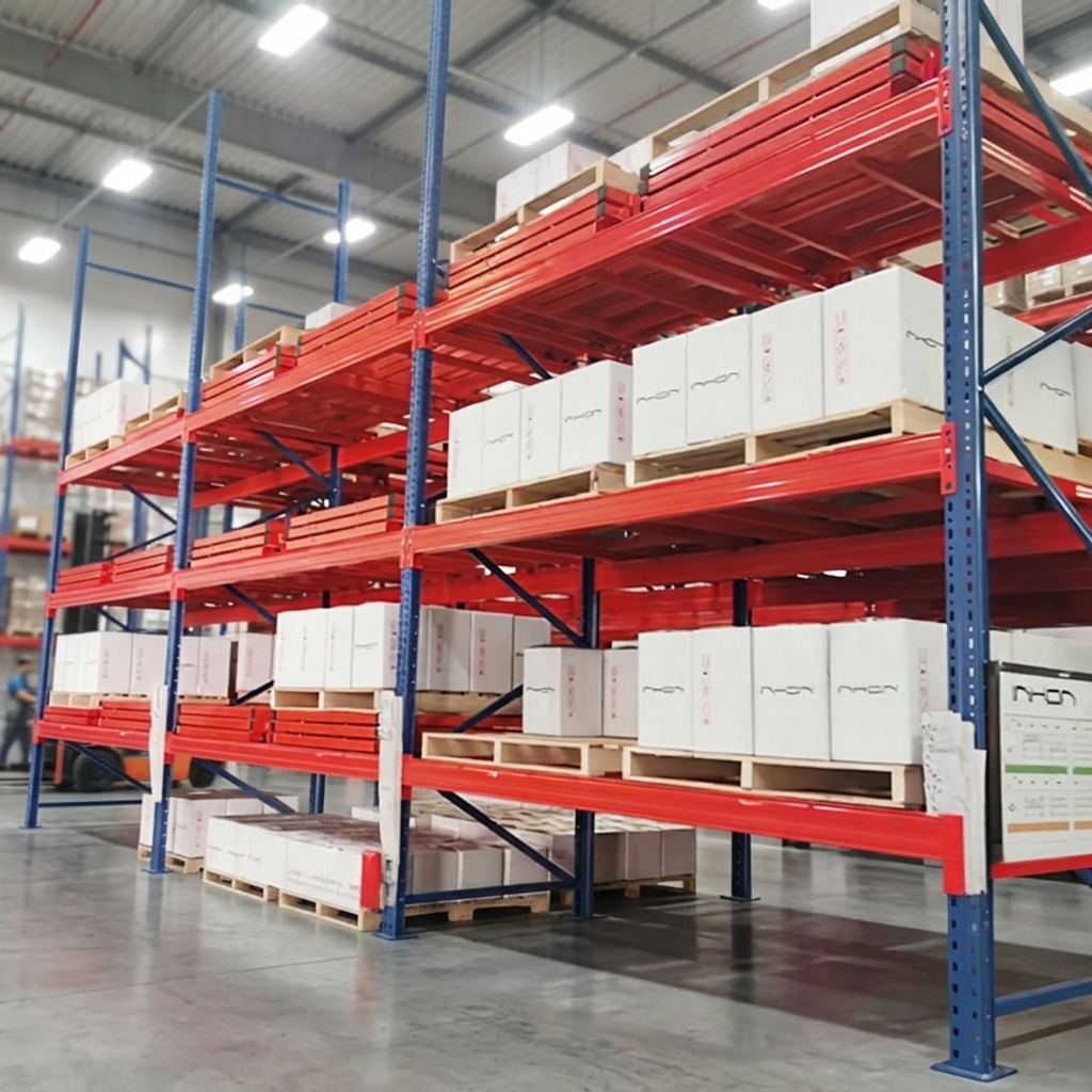 Push-Back Pallet Racking Cold-Rolled Steel Heavy-Duty Intelligent Gravity Dense Storage Rack for Warehouse Bulk Goods Storage