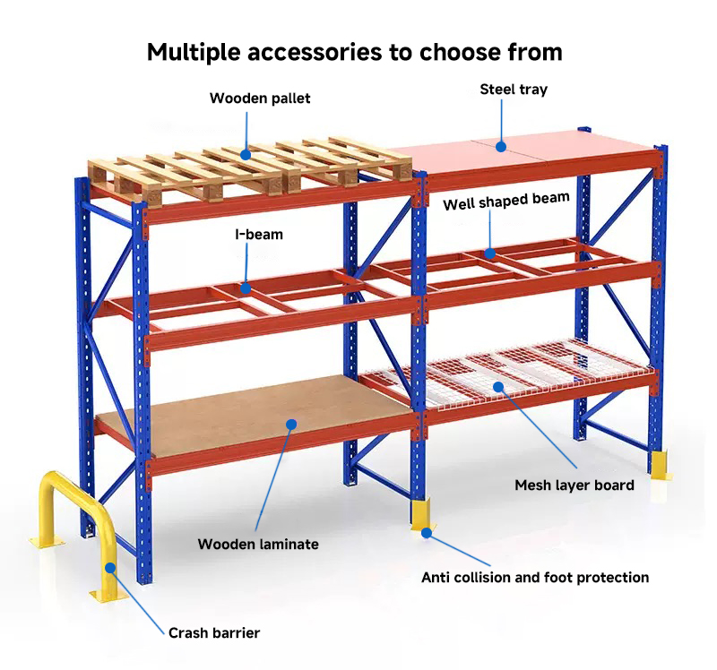 Teardrop Pallet Rack Industrial Grade Heavy Duty 3-Layer Adjustable Iron Steel Storage Rack Boltless Anti-Rust Corrosion