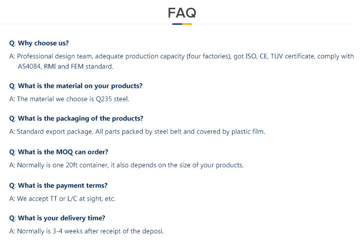industrial galvanized steel rack factory certificate FAQ