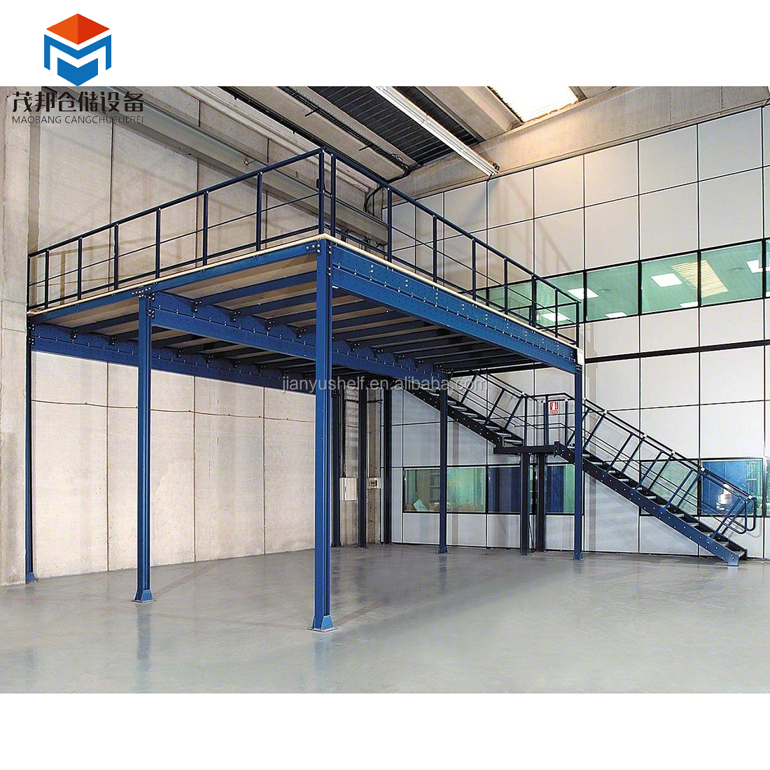 Prefabricated MezzanineTwo-Level Prefabricated Warehouse with Mezzanine Heavy Duty Shelving Rack