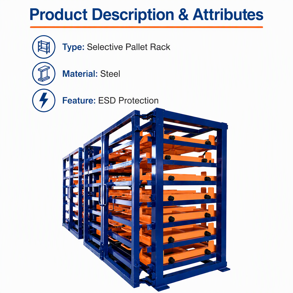 Adjustable Movable Steel Selective Pallet Rack with 2 Layers ESd Protection Electric Mobile Racking System for Industrial Use