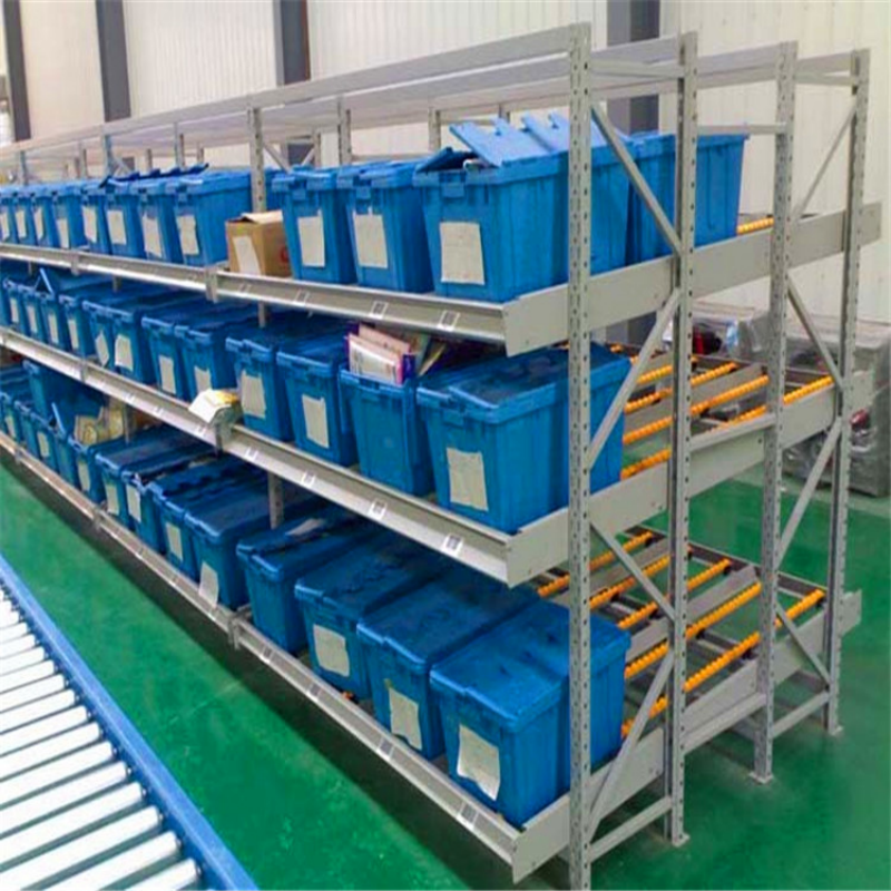 Easy Assemble Steel Carton Flow Racking Shelving with Corrosion Protection Sliding Box Storage for Inventory Management