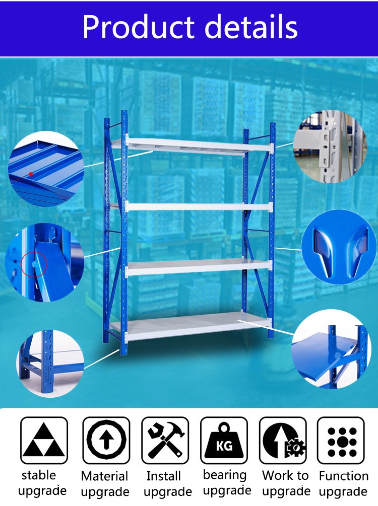 Industrial Warehouse Storage Rack Steel Teardrop Beam Heavy Duty Pallet Racking