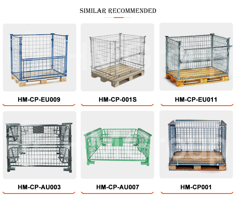 Multi-Functional Customizable Warehouse Storage Firewood Wire Mesh Metal Cage Container for Pallets