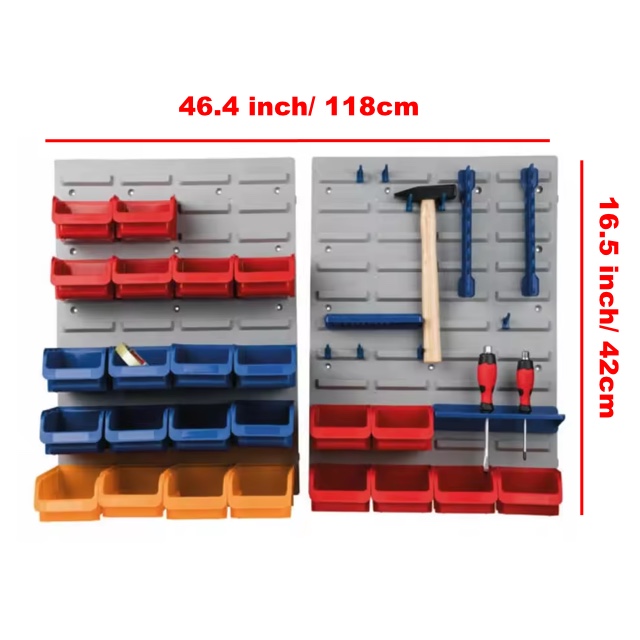 Factory Wholesale Wall Mounted Storage Bins Plastic Garage Rack Screw Storage Tool Organizers