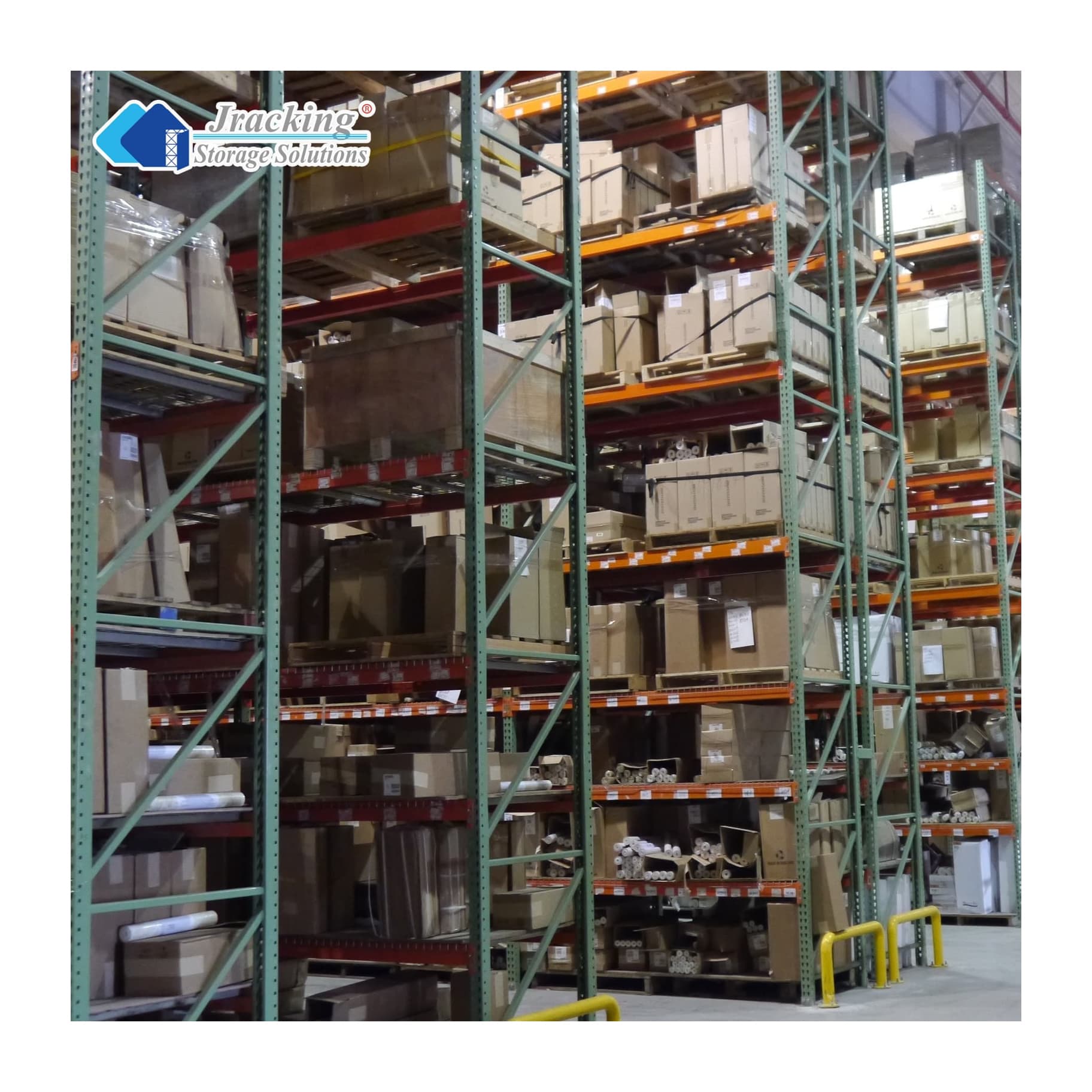 Jracking US Standard Storage Shelf Racks Steel Heavy Duty Teardrop Pallet Rack System for Warehouse Inventory Management