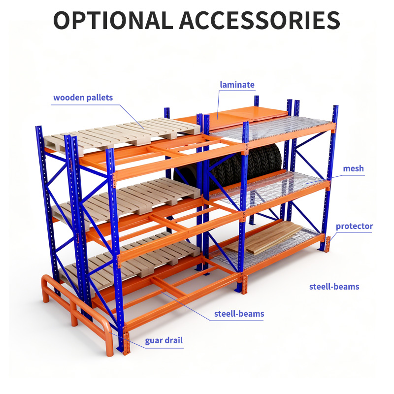 Heavy-Duty Thickened Cold Rolled Steel Epoxy Coated Factory Warehouse Shelving Logistics Express Basement Storage Rack Shelves