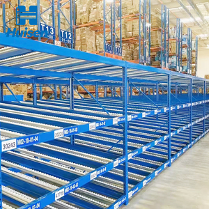 Automated Adjustable Durable Heavy Duty High Density Gravity Roller Shelves Steel Flow Rack Shelving System
