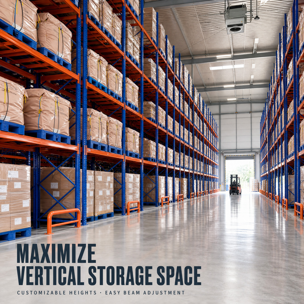 Heavy Duty Pallet Racking Adjustable Heavy Load Capacity 2000kg/3000kg Cold Rolled Steel Powder Coated 1 Year Warranty
