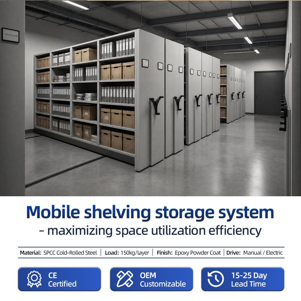 Customized High Density Mobile Shelving Smart Control Motorized Industrial Warehouse Pallet Steel Rack System School Workshop
