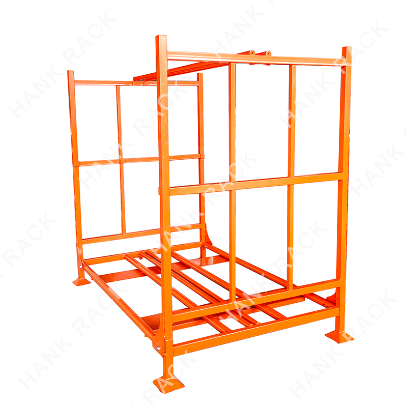 Steel Foldable Stacking Rack | Collapsible Stackable Storage Shelf | Heavy Duty Industrial Rack Corrosion Protection for