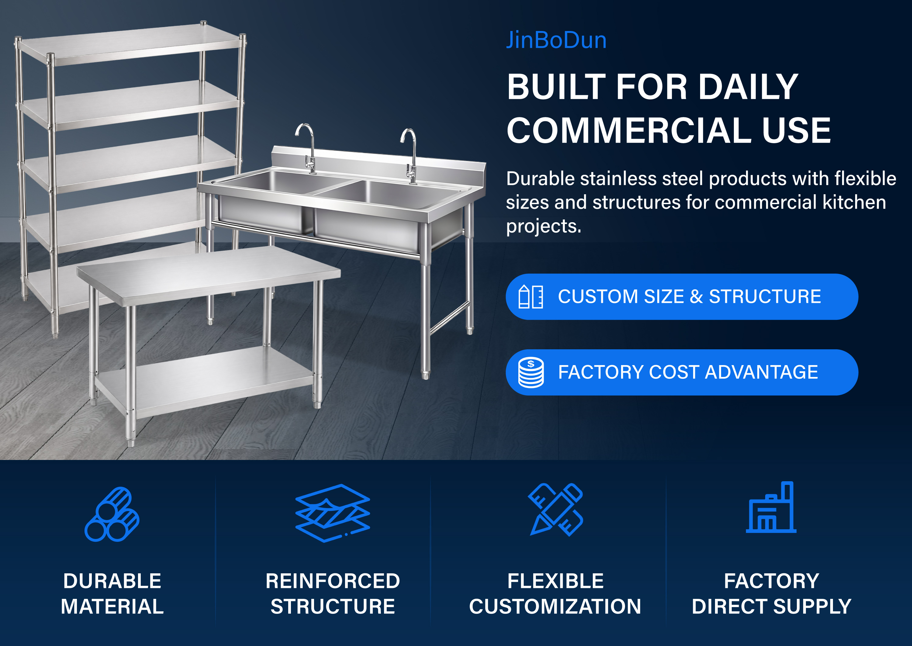 Bulk Order Ready 304 201 Commercial Kitchen Racks Industrial Modern Storage Display Shelves 3 Tiers Stainless Steel Shelf