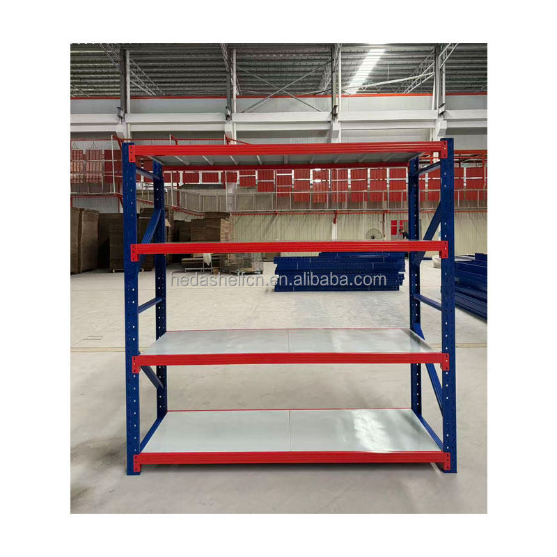 Factory Price Industrial Boltless Storage Rack 4 Tier Metal Shelving Units Warehouse Steel Heavy Duty Stacking Racks Shelves