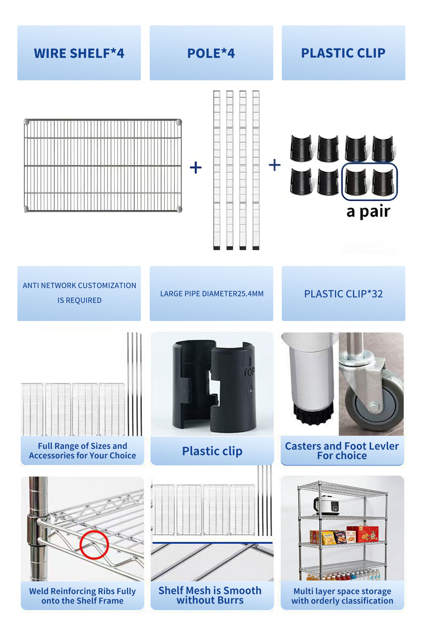 Heavy Duty Multi Tier Metal Storage Shelving Unit 250kg Per Layer for Logistics Distribution Center