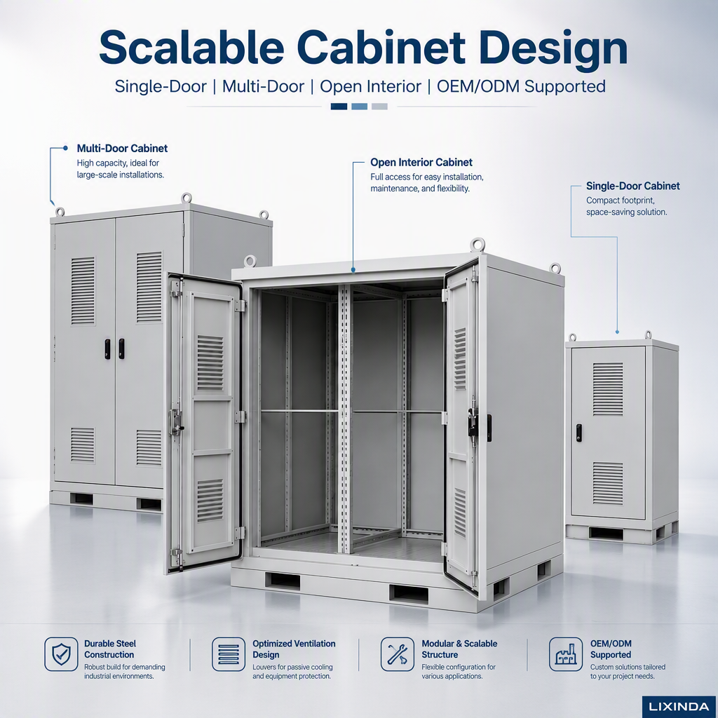 Custom Size IP54 Energy Storage Cabinet Enclosure SPCC Cold Rolled Steel 1.2mm 600x600x1200mm Power Distribution Container