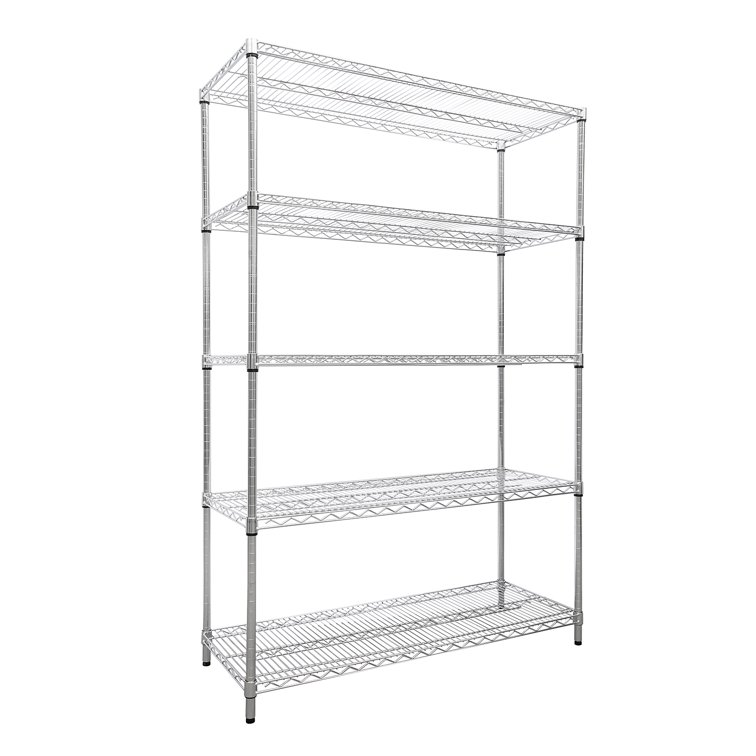 Authentic Factory Production 5-layer Chrome Wire Shelving Metal Storage Rack Warehouse Heavy Duty Racking