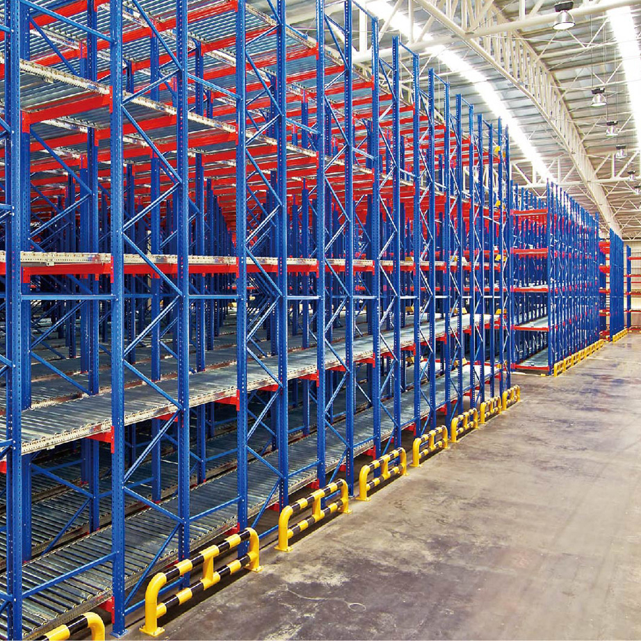 Heavy Load Steel Gravity Pallet Racking Adjustable Roller Track Powder Coated High Duty Warehouse Storage System