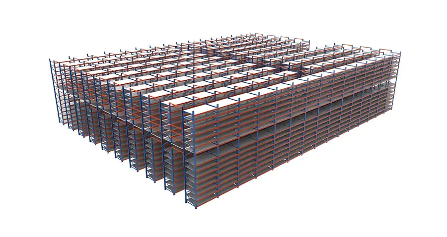 3D spatial rendering of warehouse racking