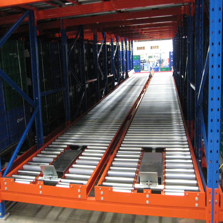 Factory Steel Warehouse Gravity Carton Pallet Flow Roller Sliding Rack