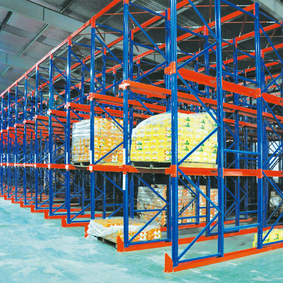 Durable 5-Layer Cold Rolled Steel Drive-In Warehouse Racking with Reinforced Structure for Bulk Goods Storage