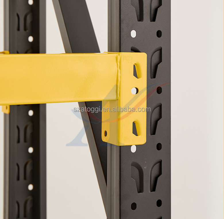 Custom Medium Duty Steel Shelving 200 Kg Layer Garage Black Yellow 4 Tier Powder Coated Industrial Warehouse Storage Metal