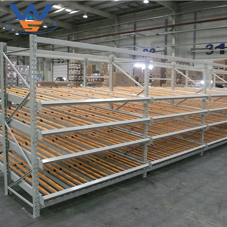 CE / ISO Certified Gravity Carton Flow Rack Flow Through Racks Roller Storage Racking With Plastic Box Bin