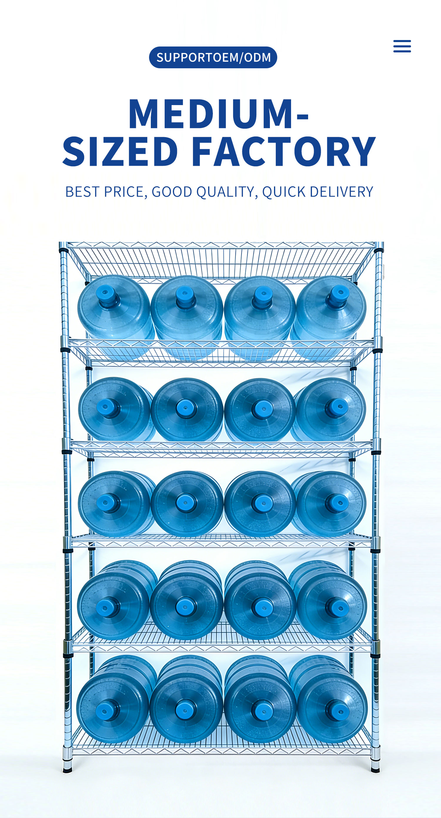 Heavy Duty Multi Tier Metal Storage Shelving Unit 250kg Per Layer for Logistics Distribution Center