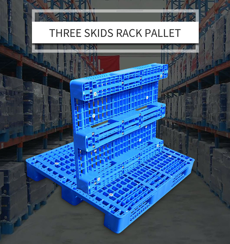 3 legs rackable plastic pallet overall display
