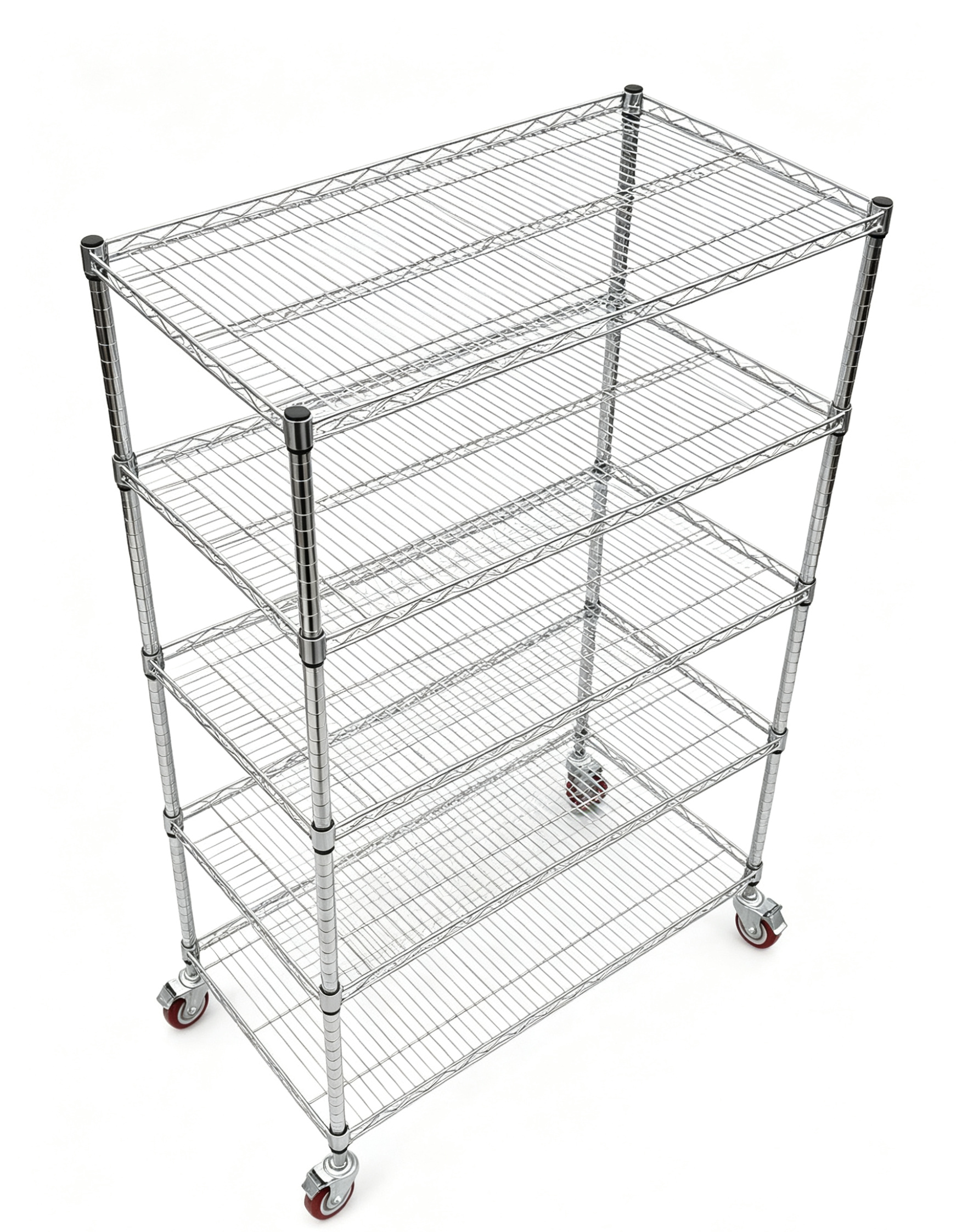 Heavy Duty Chrome Plated Warehouse Storage Rack, Height Adjustable Wire Mesh Shelving Unit for Garage &amp; Workshop