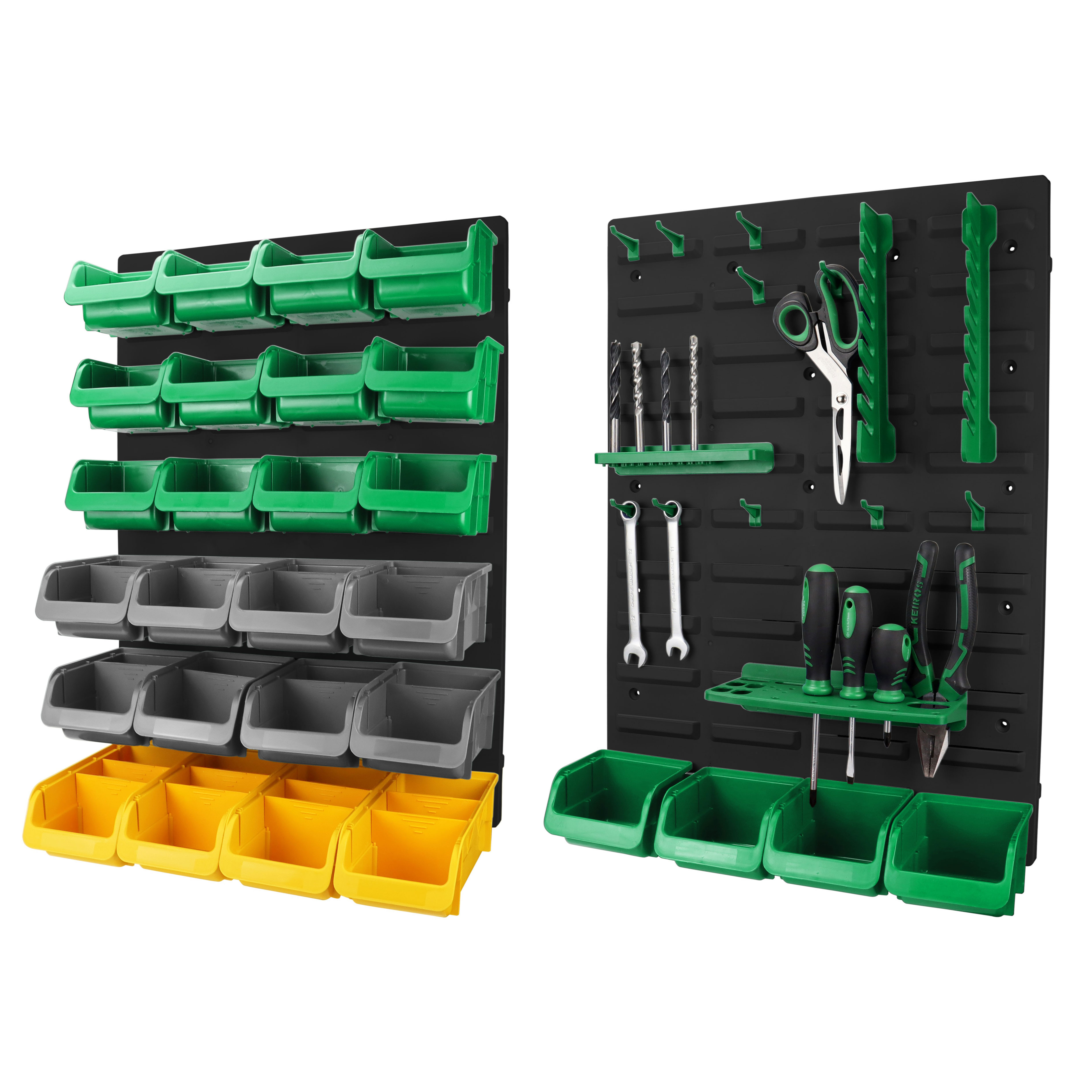 Factory Wholesale Wall Mounted Storage Bins Plastic Garage Rack Screw Storage Tool Organizers
