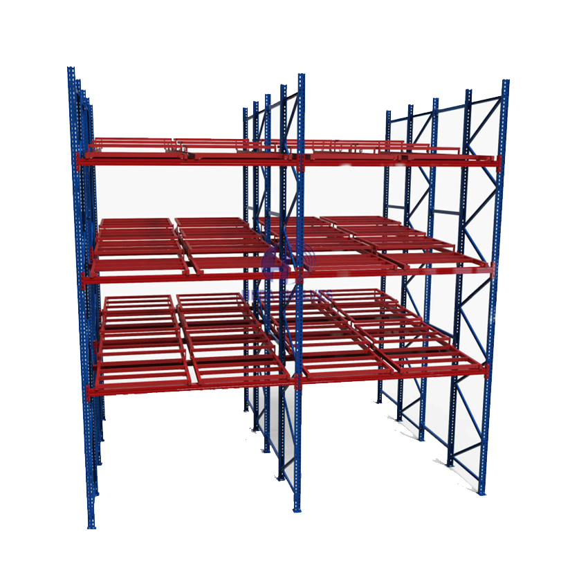 High-Density Steel 5-Layer Push-Back Pallet Racking System Heavy-Duty Warehouse Storage Solution