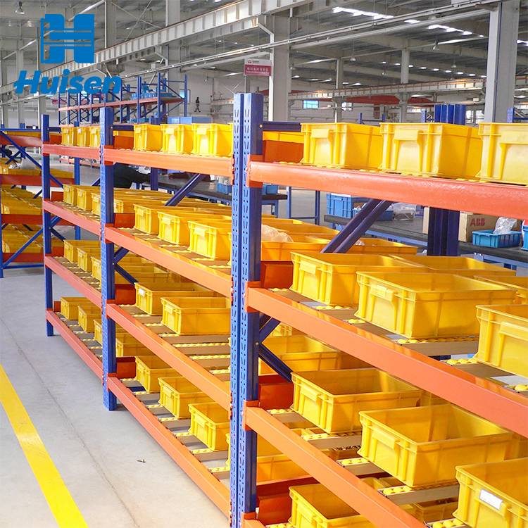 Warehouse Flow Rack Carton Gravity Roller FIFO Storage Racking System Heavy Duty Industrial OEM Custom Dynamic Metal Anti-Rust
