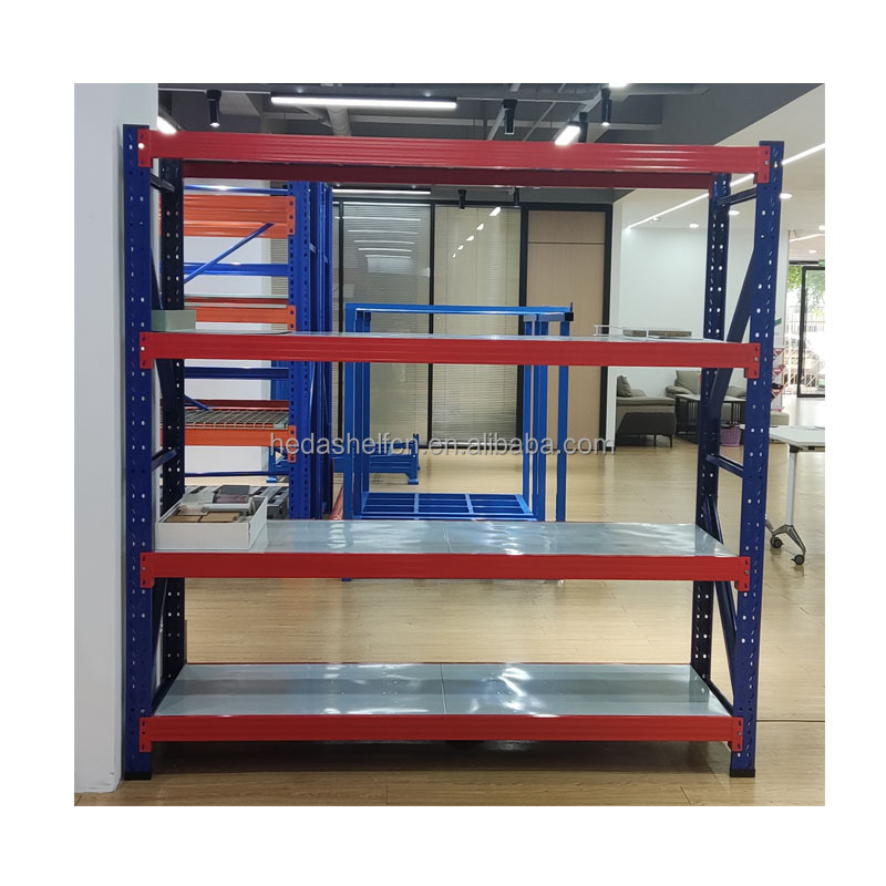 Factory Price Industrial Boltless Storage Rack 4 Tier Metal Shelving Units Warehouse Steel Heavy Duty Stacking Racks Shelves