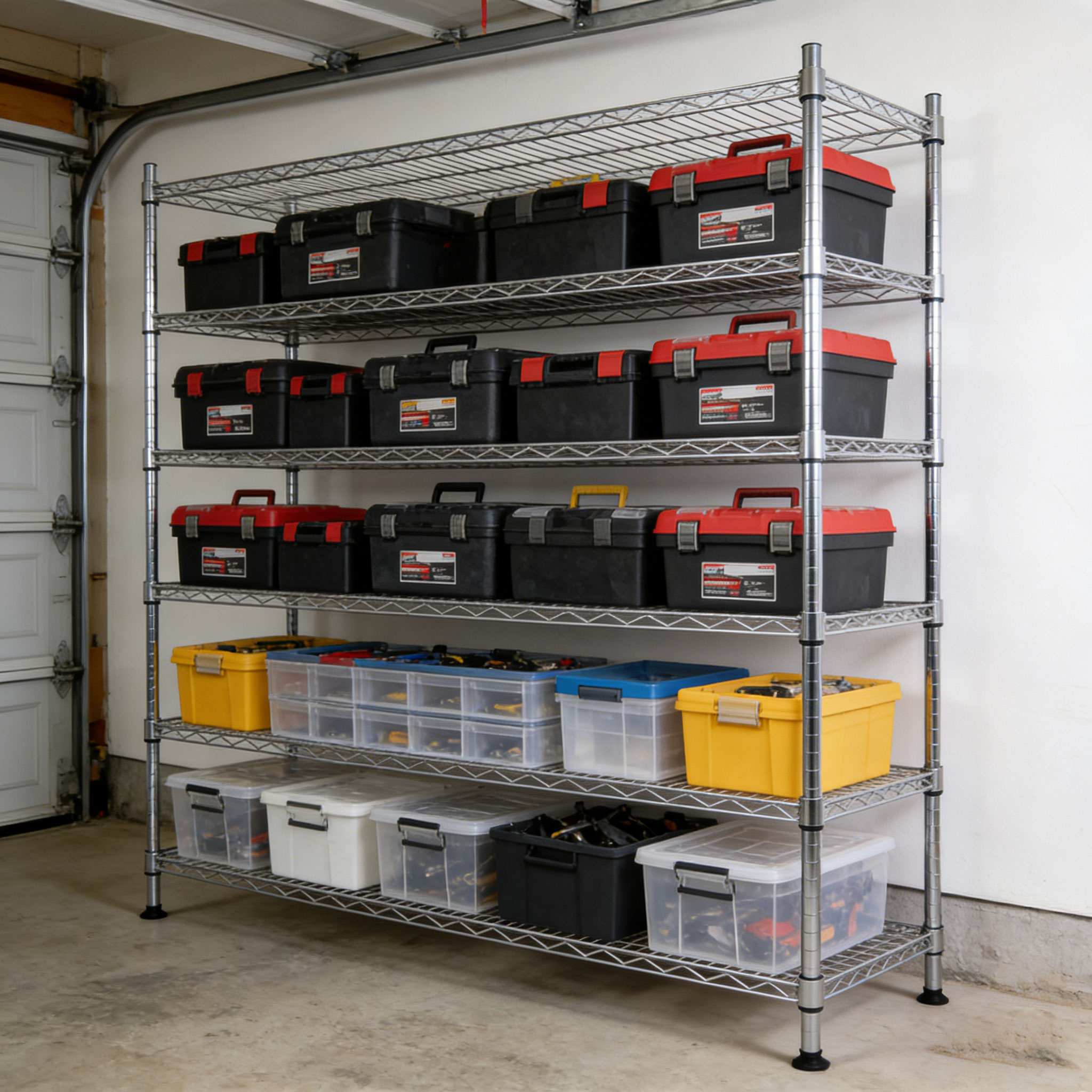 Adjustable Multi Tier Chrome Plated Carbon Steel Storage Rack For Warehouse Clean Room