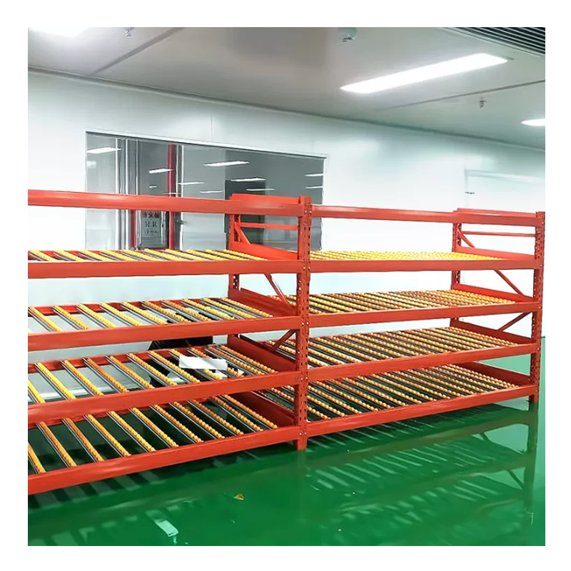 DJ Adjustable Pallet Flow Racking System Steel Shelf with Roller Tracks Warehouse Rack