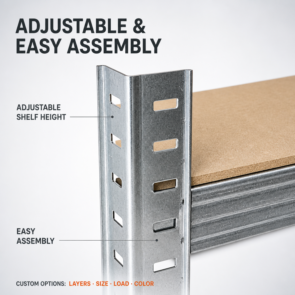White 5 Tier Galvanized Steel Shelving Unit 175Kg Per Shelf Adjustable MDF Storage Rack For Garage Use