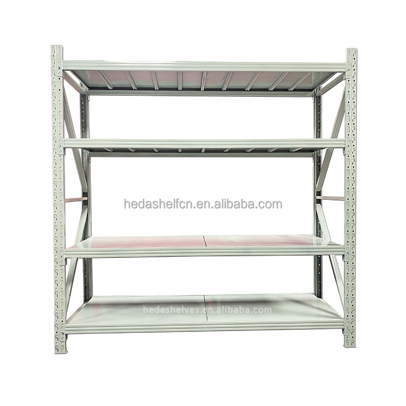 Hot Selling Warehouse Storage Racks 4 Layer 200kg Factory Long Span Industrial Metal Storage Shelves Warehouse Racking