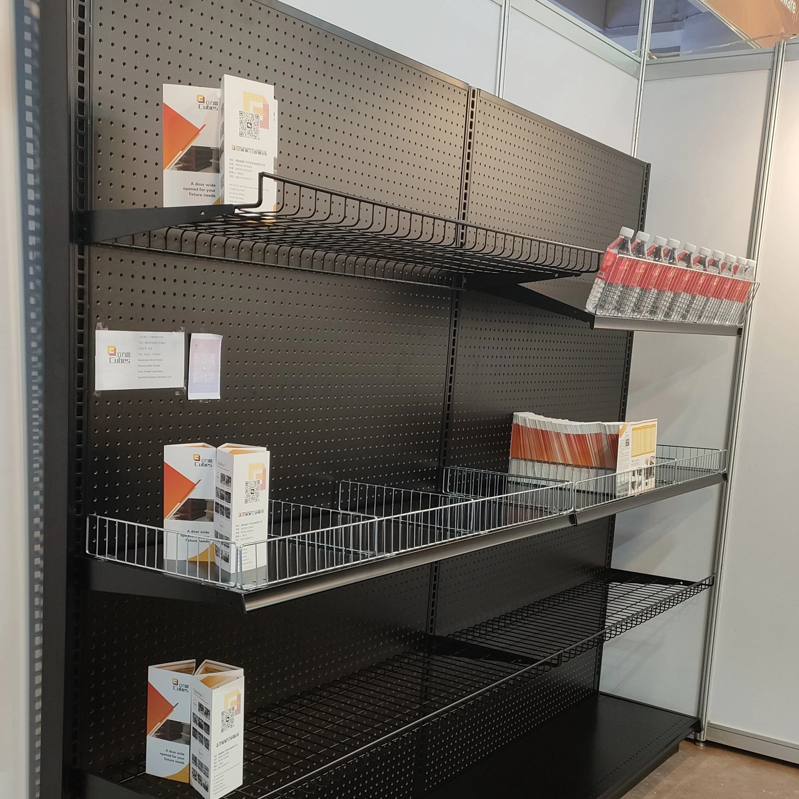 Heavy Duty Durable L Type Wall Gondola Wire Shelving Single-Sided Metal Rack 5 Shelves 68W 200H 40D Vietnam Supermarket Shelves